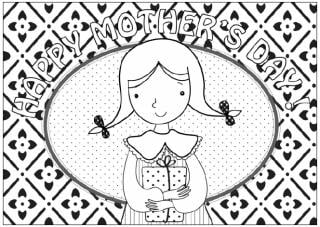 Mother's Day Colouring Cards
